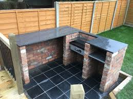 Bbq And Pizza Oven With Granite Worktop And Rustic Brick Frame Bbq Ideas Backyard Brick Bbq Outdoor Barbeque