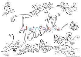 Book of mormon coloring book. Faith Word Colouring Page