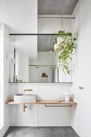 Scandinavian Bathroom With Vessel Sink And Floating Vanity Minimalist Bathroom Design Bathroom Interior Design Minimalist Bathroom