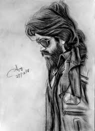 Kgf Chapter 1 Rocking Star Yash Drawing Celebrity Drawings Portrait Sketches Pencil Sketch Portrait