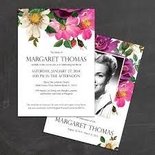 Spring Flowers Mourning Card Invitation Memorial Service Etsy Invitations Memorial Service Memorial Cards