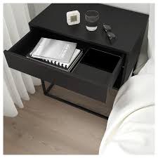 Vikhammer Nachtkastje Zwart 60x39 Cm Ikea Black Bedroom Furniture Black Nightstand Black Bedside Table