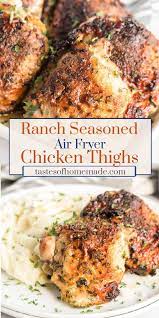Ranch Crusted Air Fried Chicken Thighs Recipe Air Fryer Dinner Recipes Air Fryer Recipes Healthy Air Fryer Chicken Thighs