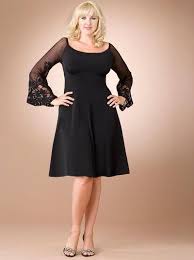 Buyuk Bedenler Icin En Sik 2020 Abiye Elbise Modelleri Siyah Dizboyu Uzun Kollu Genis Yaka Dantel Detayli Resmi Elbise The Dress Elbise Modelleri