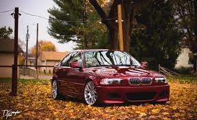 Red Bmw E46 Sedan Bmw Red Side View Foliage Autumn 5k Wallpaper Hdwallpaper Desktop Bmw Red Bmw Bmw E46 Sedan