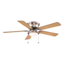 Indoor natural iron ceiling fan. Hampton Bay Farmington 52 In Led Brushed Nickel With Mahogany Maple Blades Ceiling Fan With Light Revell B2b Multi Family