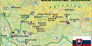 Alles, was braun ist, sind berge. Karte Von Slowakei Land Staat Welt Atlas De