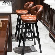 Solid Wood Bar Stool Front Desk Cashier Bar Chair Modern Coffee Shop Tea Shop Seat Simple Home High Bar Stool In 2020 Wood Bar Stools Bar Stools Modern Coffee Shop