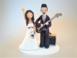 The Rock N Roll Couple Personalized Bride Groom Wedding Cake Topper By Mudcards Music Wedding Cakes Personalized Wedding Cake Toppers Wedding Cake Toppers