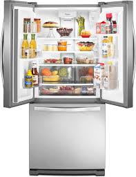 Get the storage you need in this refrigerator with water dispenser. Whirlpool Wrf560seym 30 Inch French Door Refrigerator Closeout Model With Freshflow Produce Preserver Freshflow Air Filter Adaptive Defrost External Dispenser Spill Proof Shelves Humidity Controlled Crispers Pur Ice Filtration And Energy Star