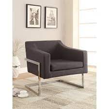 Find new accent chairs for your home at joss & main. Coaster Contemporary Upholstered Accent Chair In Gray And Chrome 902530