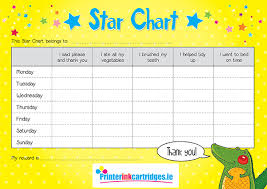 Free Reward Star Chart For School Holidays Printer Ink