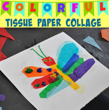 Tissue Paper And Liquid Starch Collage Art For Kids Tissue Paper Art Paper Art Projects
