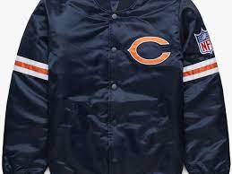 Satin Starter Navy Blue Chicago Bears Jacket Jacket Makers