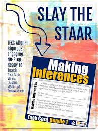 Each requires the reader to fill in blanks left out by the author. Making Inferences Task Card Bundle 1 Teamtom Education