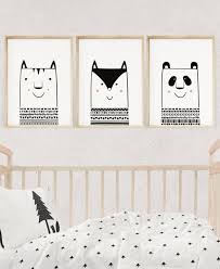 Black And White Animal Prints Framed Nursery Animal Set 3 Monochrome Nursery Prints Nordic Baby Prints Fox Birthday Gift Panda Print Cat Print Digital Download Monochrome Nursery Baby Prints Animal Nursery