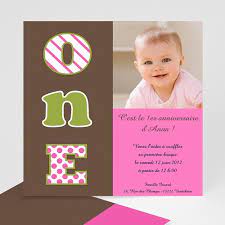 Côté bébé fête son premier anniversaire. Invitation Anniversaire Pour Les 1an De Votre Fille Echantillon Offert Carteland