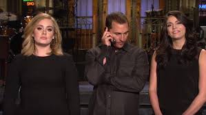 Saturday night live is facing a backlash over a sketch in which adele, kate mckinnon and heidi gardner play white divorcees lusting over african men. Watch Adele Matthew Mcconaughey S Snl Promos