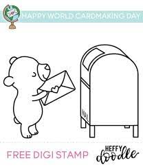 Whimsy stamps is proud to be the innovators of slimline dies! World Cardmaking Day Free Digi Stamp Giveaway Heffy Doodle