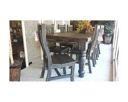 Reclaimed wood sofa & console tables. Rustic Dark Wood Dining Room Table W Chairs Custom Furniture And Flooring