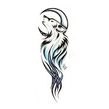 Moon And Tribal Wolf Tattoo Design Liked On Polyvore Featuring Accessories Body Art Tattoos And Backgr Tribal Wolf Tattoo Tribal Drawings Small Wolf Tattoo