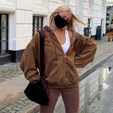 Come through 🙏💜🌱 unisex genderless sustainable streetwear urban street style brown loungewesr casual sweatshirt sweatpant matching set. Brown Y2k Aesthetic Hoodies Women Vintage Zip Up Sweatshirt Winter Jacket Clothes Pockets Long Sleeve Hooded Pullovers Hoodies Sweatshirts Aliexpress
