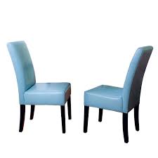 Amazon Com Best Blue T Stitch Leather Dining Chair 2 Pack Home Kitchen Leather Dining Chairs Faux Leather Dining Chairs Leather Dining Room Chairs