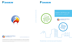Daikin Uk Price List Climate Controls And Spares