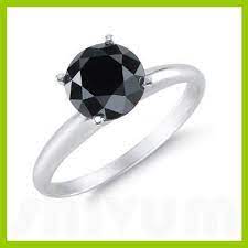 Genuine 2 0 Ctw Black Diamond Solitaire Ring 14kt Gold White Black Diamond Solitaire Ring Black Diamond Ring Engagement Black Diamond Jewelry