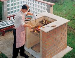This outdoor kitchen comes with a built in brick barbeque, a nice concrete table with a granite countertop and with a small roof, to protect it against bad weather. Building A Bbq Www Macj Com Br