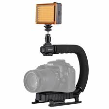 Puluz U C Shape Portable Handheld Dv Bracket Stabilizer Led Studio Light Kit With Cold Shoe Tripod Head For All Slr Cameras And Home Dv Camera Alexnld Com