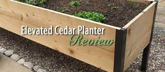 Wooden raised bed planter, jft20075. Elevated Cedar Planter Box Gardener S Supply Review Gardening Products Review