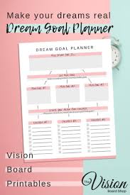 Dream Goal Planner Printable Goal Setting Printable Pdf Etsy Goal Planner Printable Goal Planning Worksheet Goals Worksheet