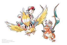I had played blue so. Hi Res Pokemon Rescuing Old Pokemon Art On Twitter Ken Sugimori 1996 Art For The Jumbo Carddass No 5 Featuring Pidgeot Red Green And The Infamous Mono Horn Charizard That Was Apparently A