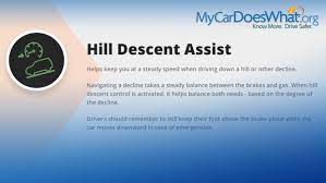 As you travel downhill, allow gravity to accelerate your vehicle to your predetermined safe speed. Hill Descent Control System My Car Does What