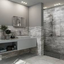You can install tile on bathroom walls to enhance the aesthetics of your bathroom. Bolsena Grey Split Face Stone Effect Matt Wall Tile 150mm X 610mm Victoriaplum Com