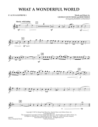 Louis Armstrong What A Wonderful World Free Mp3 Download What A Wonderful World Eb Alto Saxophone 1 Alto Sax Sheet Music Saxophone Sheet Music Saxophone Music