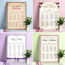 Personalised Wedding Table Plan Table Planner Seating Plan Table Numbers Or Table Names