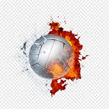 Nonton live streaming konferensi pers test event asian games 2018. Fire And Water Volleyball Sport Orange Computer Png Pngwing