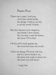 Poker Face Lang Leav Poker Quotes Lang Leav Inspirational Quotes