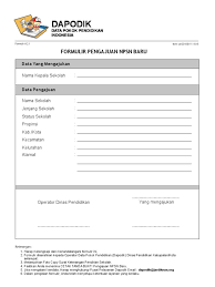 Pastikan anda menerima cetak tanda bukti pengajuan npsn baru. Formulir A 2 1 Npsn