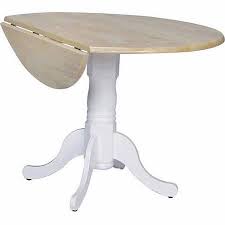International Concepts 42 Round Dual Drop Leaf Pedestal Table White Natural Walmart Com Drop Leaf Table Leaf Table Antique Dining Tables