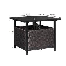 Table umbrella pool umbrellas outdoor patio umbrellas planter table wood planters support parasol outdoor umbrella stand umbrella stands diy umbrella stand for an outdoor patio that works as a side table. Patio Outdoor Wicker Umbrella Stand Bistro Table Side Table Peakhome Furnishings