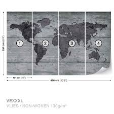 Auf weltkarte.com finden sie eine vielfalt von links zu kostenlosen online weltkarten, landkarten und stadtplänen aus aller welt. Fototapete Tapete Weltkarte Beton Textur Bei Europosters Kostenloser Versand
