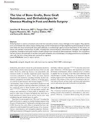 Pdf The Use Of Bone Grafts Bone Graft Substitutes And