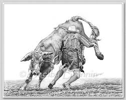 Bullfighter Pencil Drawing By Rodeo Artist Shelby Brannin Realistic Drawings Cowboy Art Western Artwork