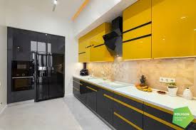 You may paint all the walls in ivory and paint one wall in purple and white stripes or polka dots. Black Kitchen Design Features Color Combinations And Styles Photos