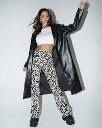 Zebra Print Flared Trouser Zoven Motelrocks Com