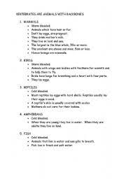 Have them go to the library and find a book on that invertebrate. Vertebrate And Invertebrate Exercises Esl Worksheet By Yovily23