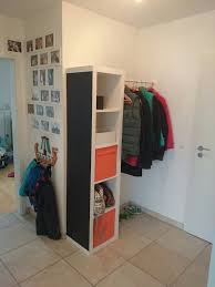 Small Hallway Big With Ikea Expedit Kallax And Complement Clothes Rail In 2020 Kleine Flure Ikea Design Kallax